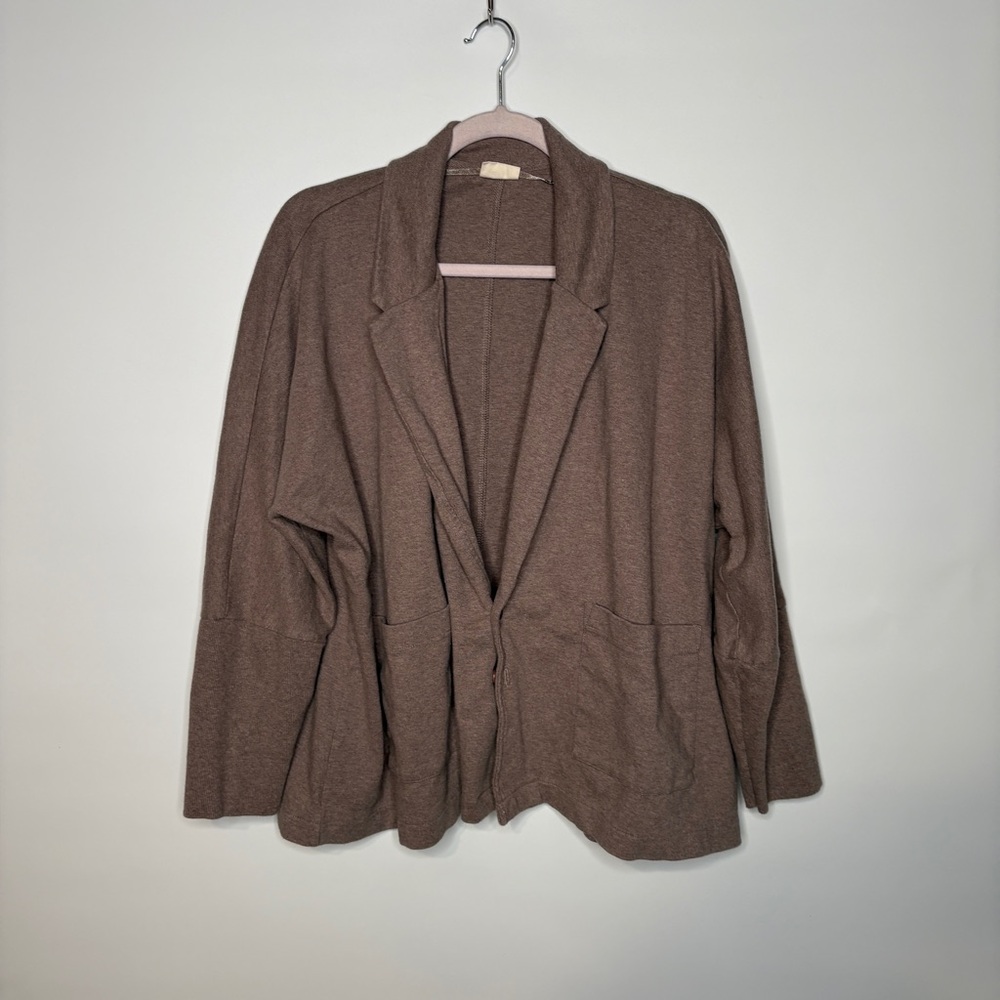 Pact Airplane Cardigan Blazer Size XXXL in Deep Taupe Heather
